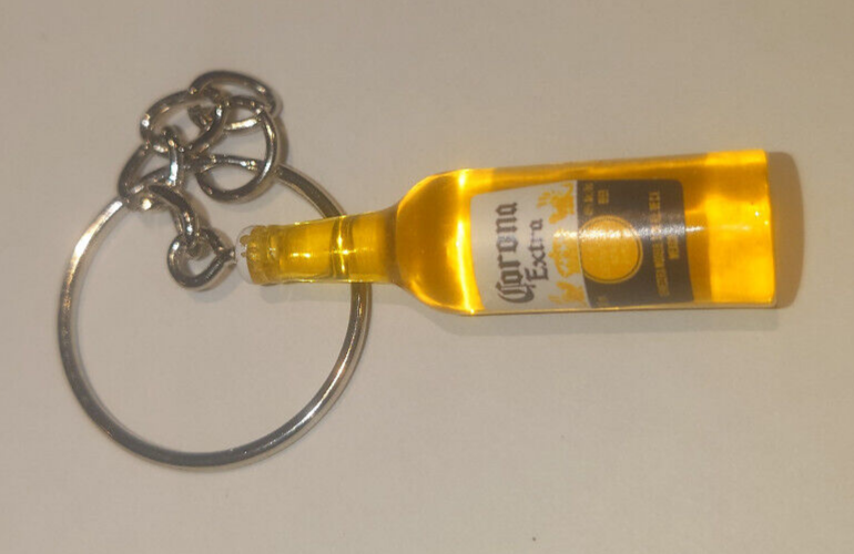 NEW Gift Corona Beer Bottle Keyring STOCKING FILLER ACRYLIC CERVEZA KEY CHAIN