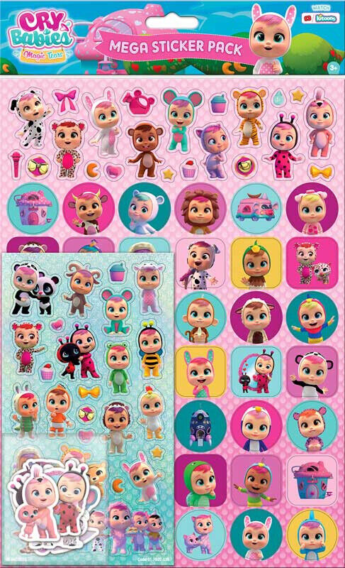 CRY BABIES MAGIC TEARFun Foiled MEGA REWARD SPARKLY REUSABLE Stickers YOU CHOOSE