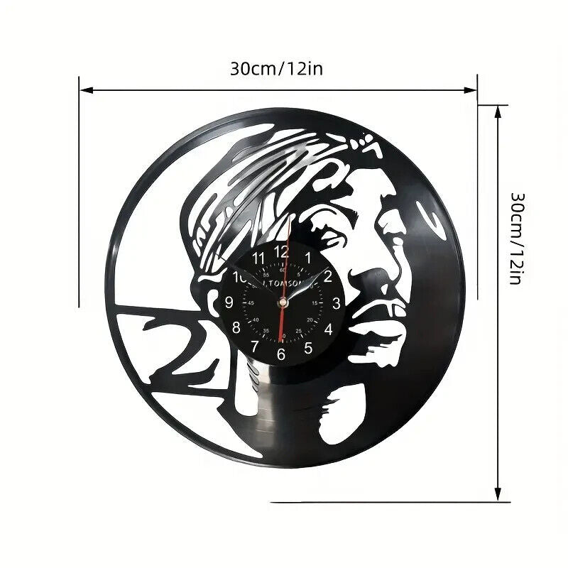 Tupac 2 Pac Vinyl Wall Clock Gift Birthday Holiday 2PAC Room Decor Design