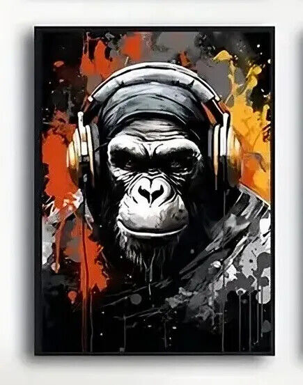 ANIMAL Canvas Wall Art Movie Print Picture GREYSCALE GAMING MULTI DECO XLARGE