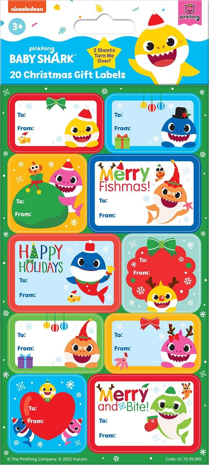 Baby Shark Christmas Letter to Santa Pack and Gift Labels