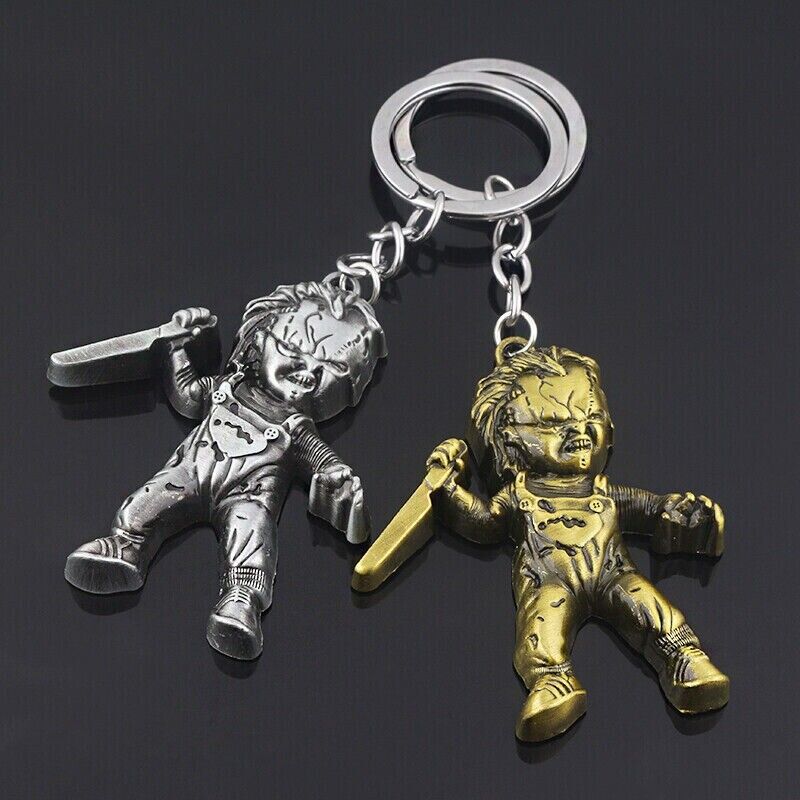 CHUCKY DOLL CHILDS PLAY FIGURE KEYRING KEYCHAIN METAL STEEL MOVIE HORROR
