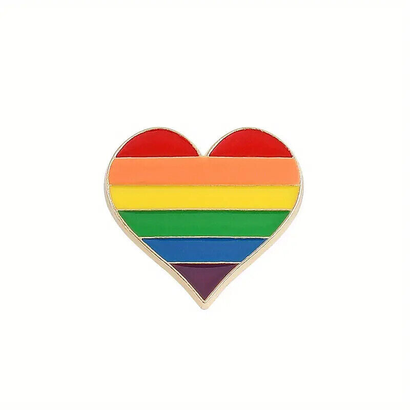 LOVE PEACE PIN BADGE GIFT DIVERSITY LGBT COLORFUL RAINBOW BRIGHT HAPPY FUN