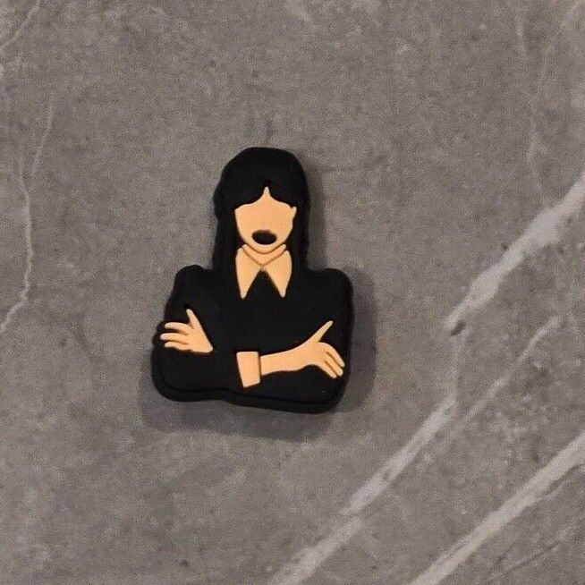 WEDNESDAY ADDAMS FAMILY Croc Charms Clog Shoe TV Movies Film Character Jibbit