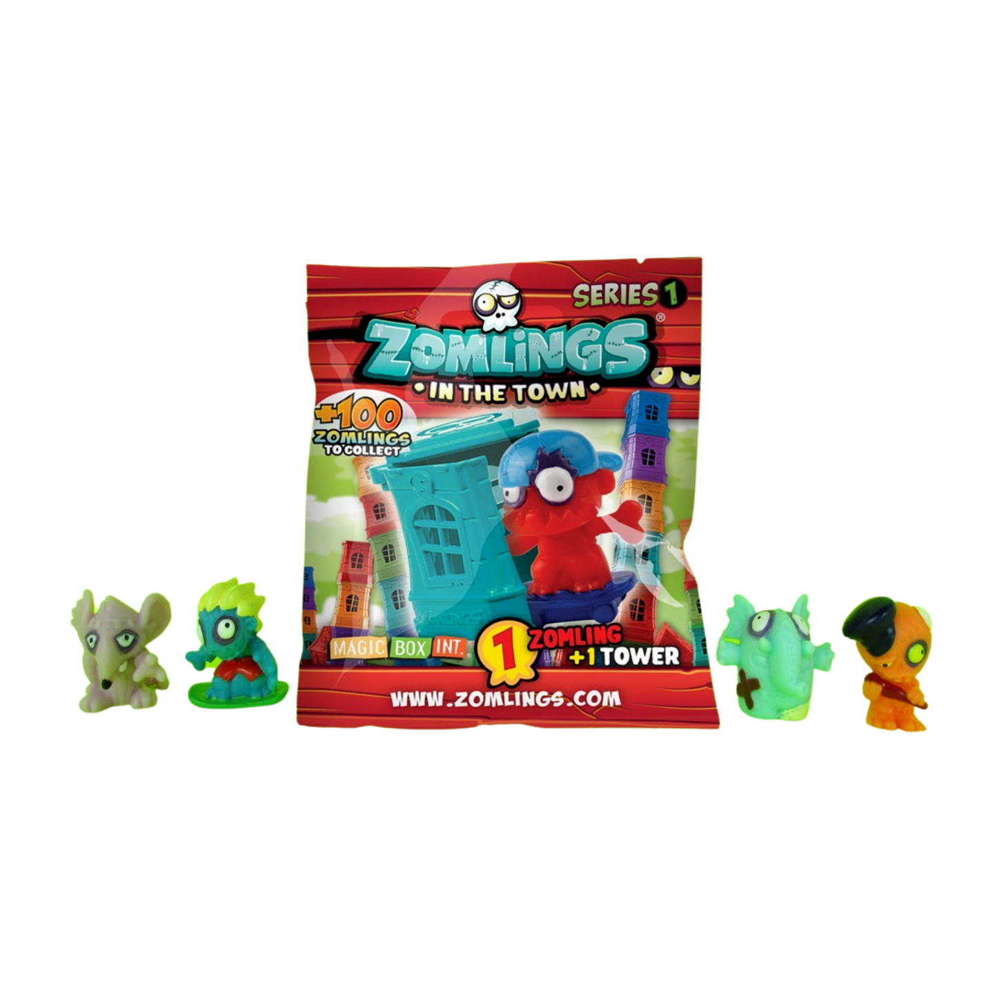 2 X Zomlings In The Town Series 1 Tower Packs Blind Bag Figures