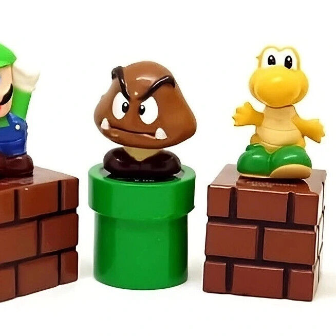 5Pcs Super Mario Bros Mini Figures Toys BORHTERS LUIGI TOAD KOOPA GOOMBA SET