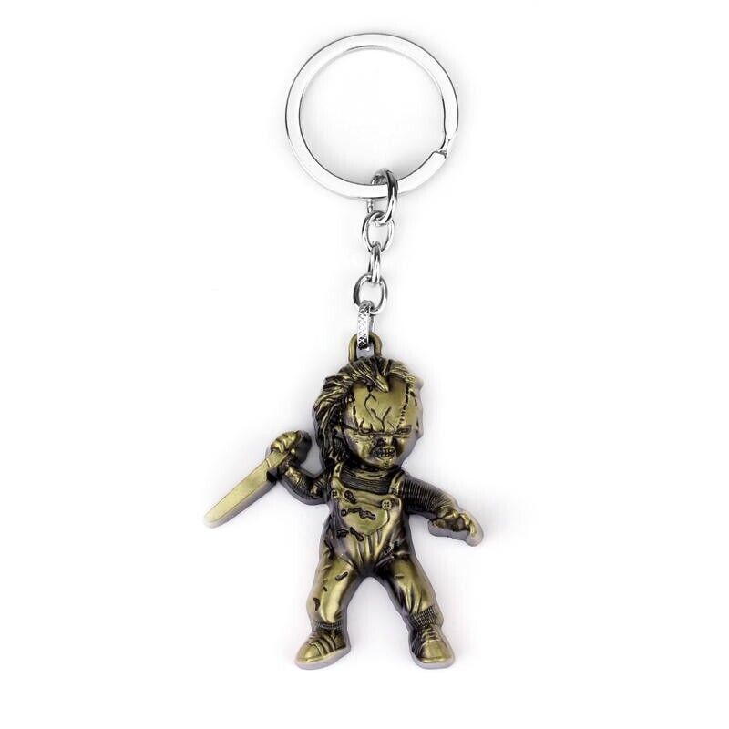 CHUCKY DOLL CHILDS PLAY FIGURE KEYRING KEYCHAIN METAL STEEL MOVIE HORROR