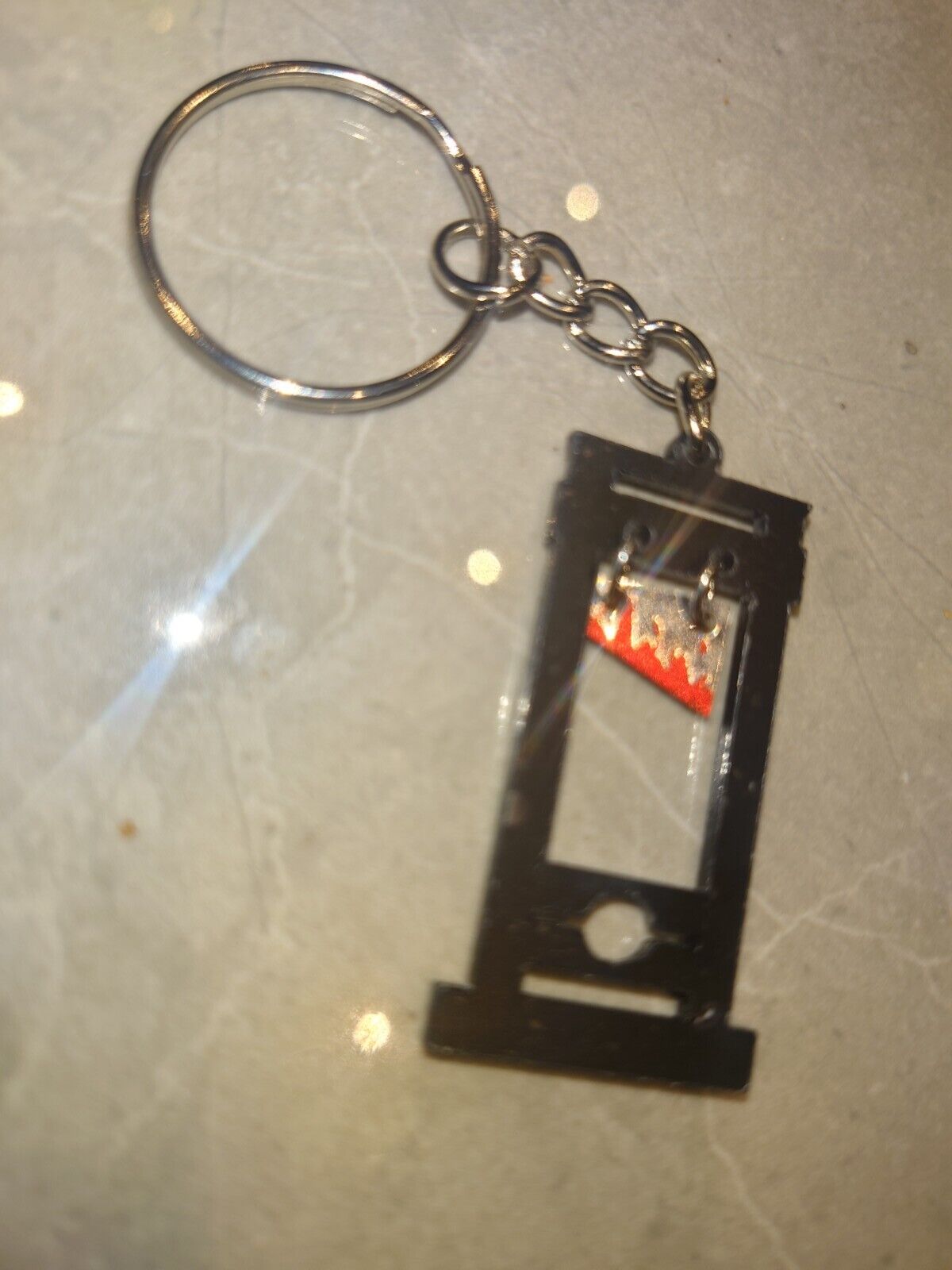 Black With Blood Guillotine Keyring Collectible Curio Gothic Horror Halloween