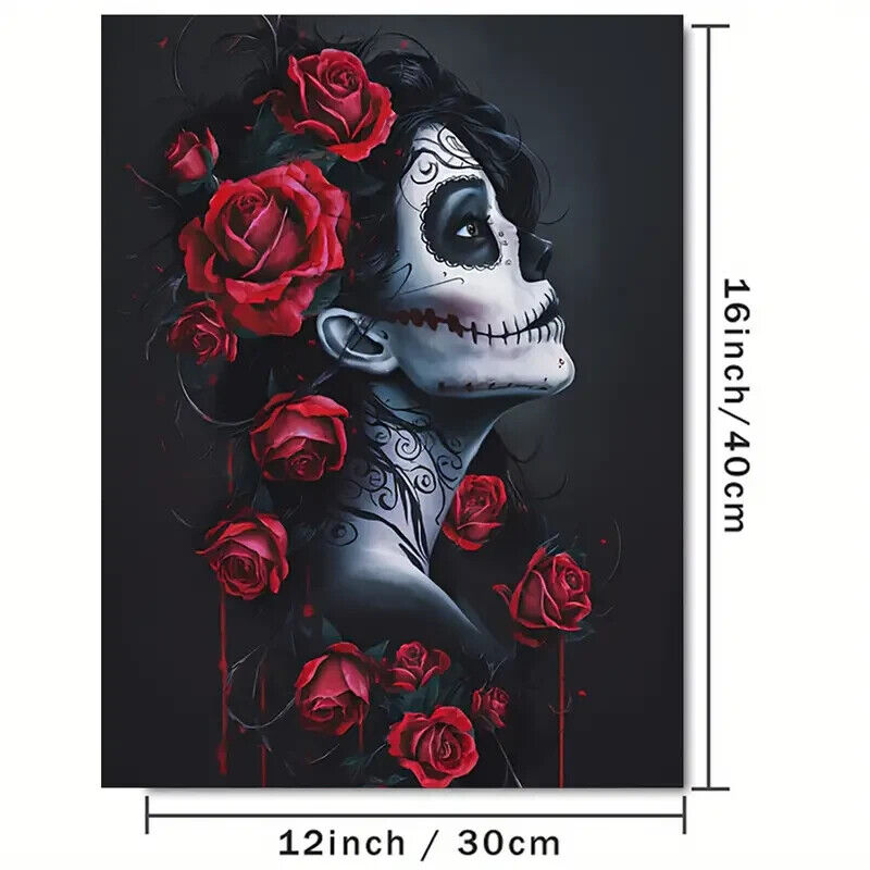 SKULL DEAD ROSE GOTHIC Canvas Print Unframed Picture Wall Art GOTH DARK LARGE