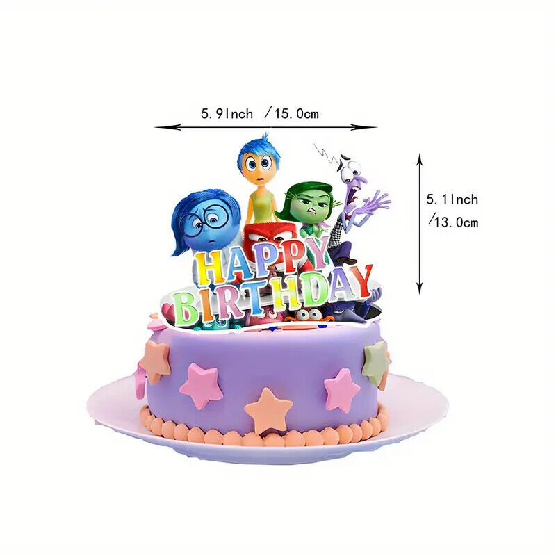 DISNEY PIXAR INSIDE OUT 2 Party Decorations Balloons Birthday Kid Banner Cake