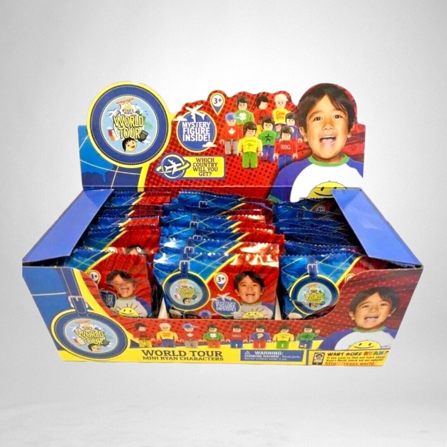 Ryan's World Fun Mini Mystery Blind Bag World Tour Mini Ryan Characters - New