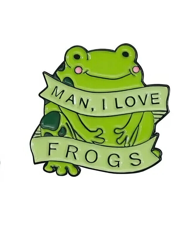 FROG Metal Enamel Pin Badge Retro Kids Adult Teen FUNNY COMICAL LOVE HIPPITY HOP