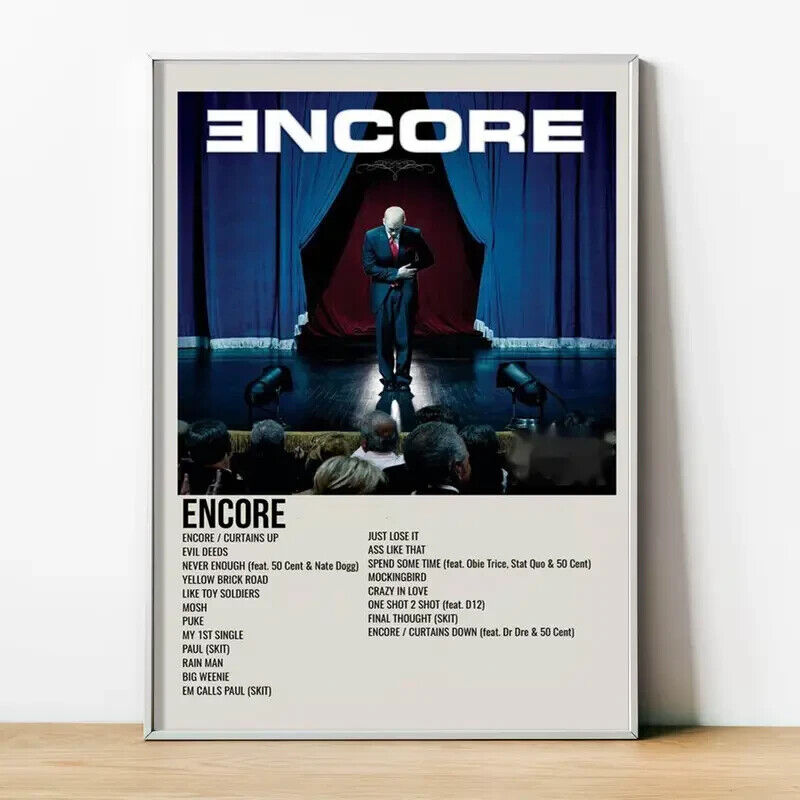 Eminem Encore ALBUM Unframed Canvas Print EVIL DEEDS RAIN MAN PUKE SHOT MUSIC