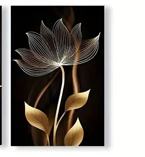 BLACK TULIP Canvas Art Pictures Large BEAUTIFUL CLASSIC GOTHIC GOTH LOVE GOLD