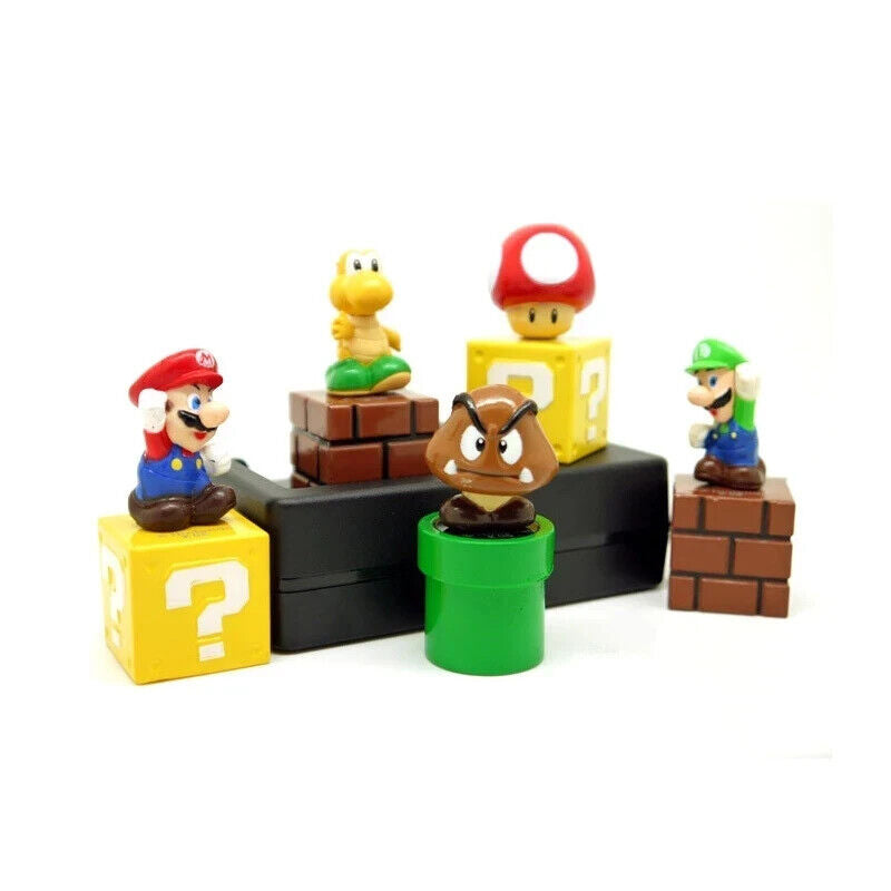 5Pcs Super Mario Bros Mini Figures Toys BORHTERS LUIGI TOAD KOOPA GOOMBA SET