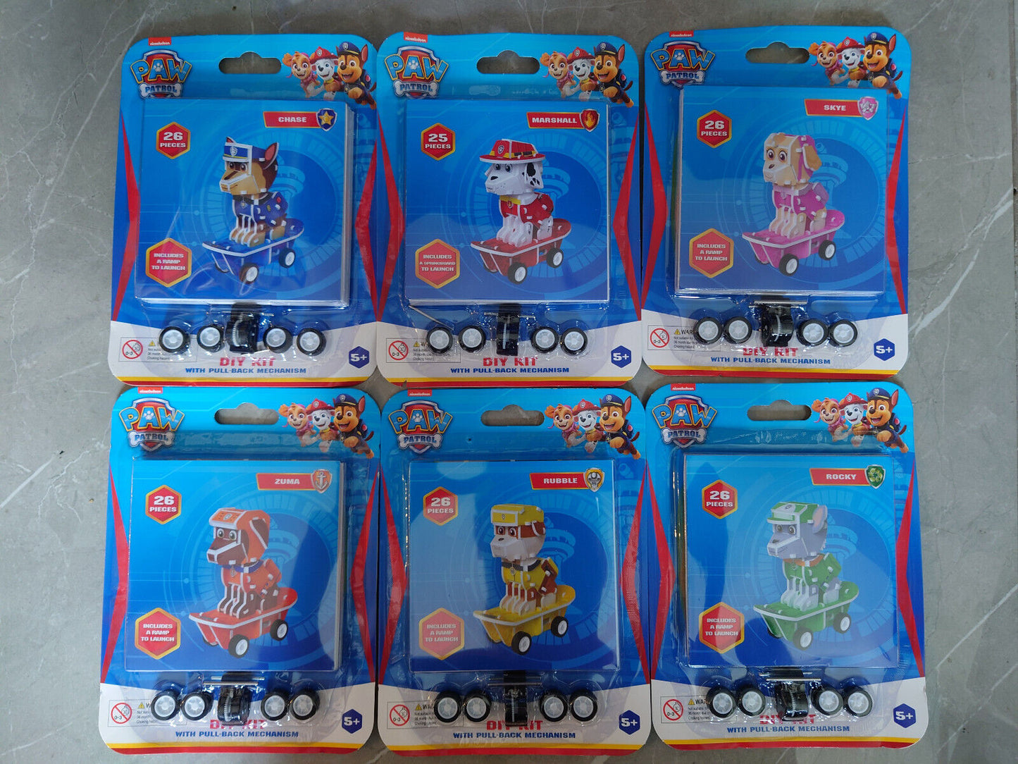 Paw Patrol Skateboard Buildable Figure DIY Kit With Pull-Back Mechanism U CHOOSE