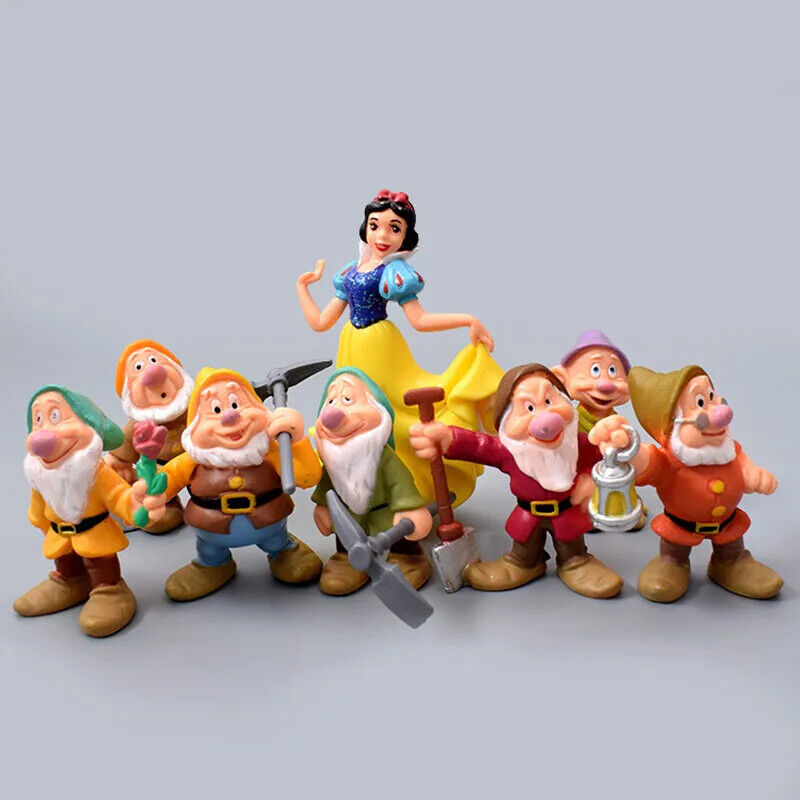 Snow White and the Seven Dwarfs Action Figure Doll Playset Kids Toy Cake Topper