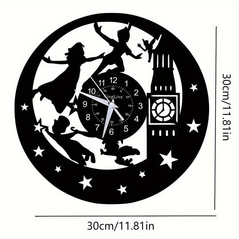 Peter Pan Wall Clock Records Decor BIG BEN FLYING WENDY Holiday Home Decor