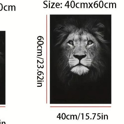 LARGE B&W Lion Canvas Print Unframed Stunning Picture Wall Art KING MUFASA
