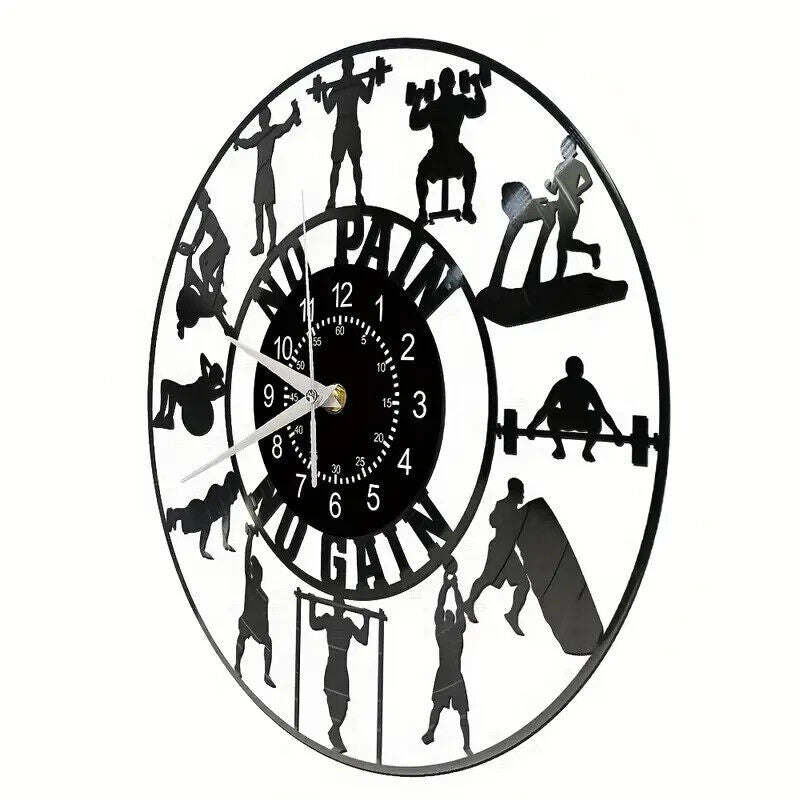 WEIGHT LIFTING EXERCISE WRESTLING Vinyl Wall Clock Record Clock Decor Watch gym