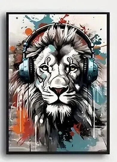 ANIMAL Canvas Wall Art Movie Print Picture GREYSCALE GAMING MULTI DECO XLARGE