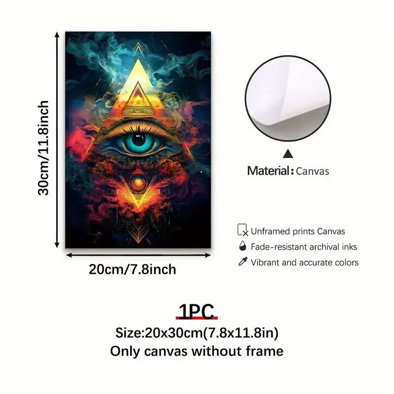EGYPTIAN Eye PYRAMID Modern Wall Art Print Canvas Picture Poster Home RA