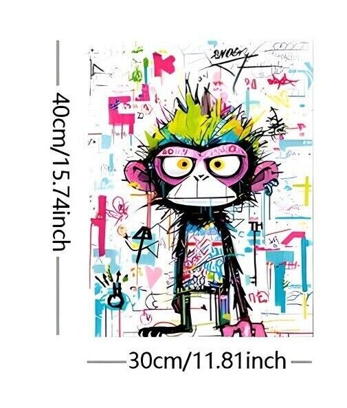 GRAFFITI MONKEY WITH BALLOONS BANKSY DEEP UNFRAMED CANVAS WALL ART PICTURE PRINT