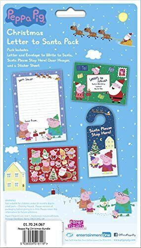 Peppa Pig Christmas Letter to Santa and Gift Labels Xmas George Hanger