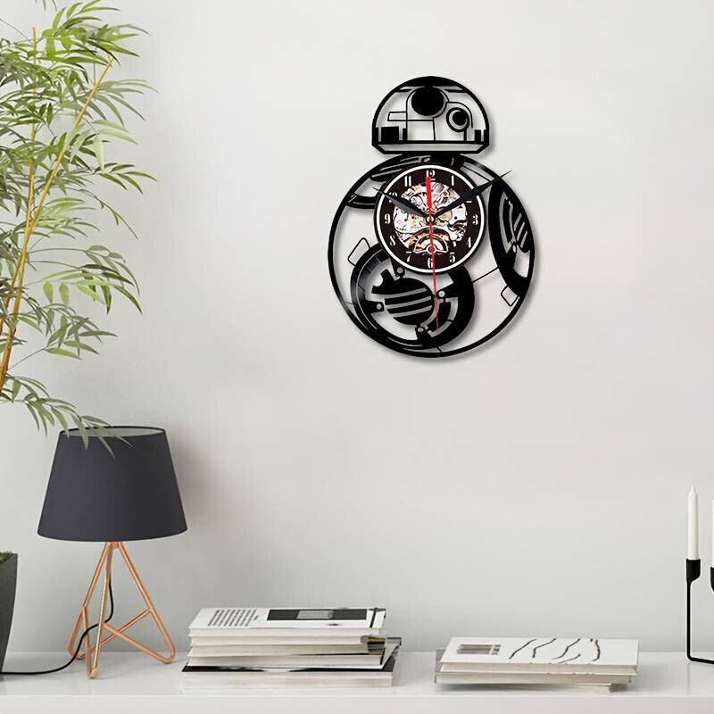 Star Wars BB8 Vinyl Clock Darth Vader Wall Art Best Yoda Record Decor Death