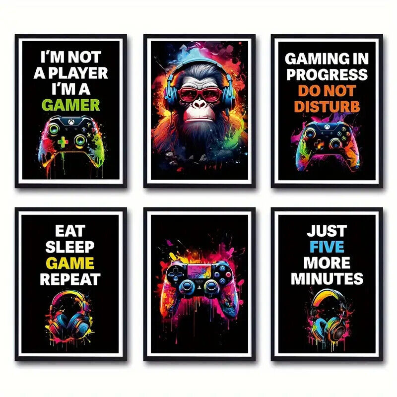 Gamer Xbox PlayStation PS5 Canvas Art Pictures Large MUSIC CHIMP PC NINTENDO