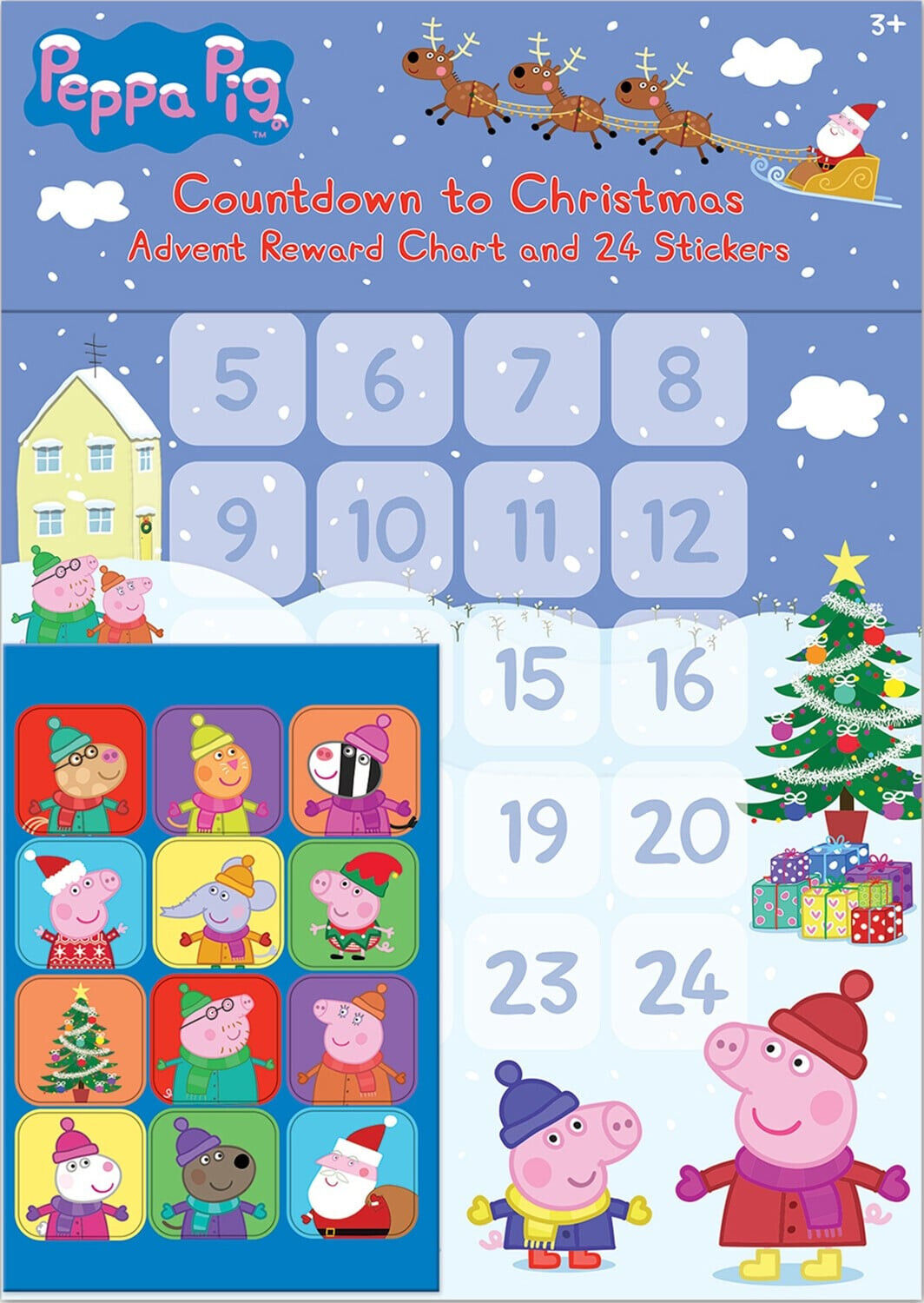 PEPPA PIG ADVENT REWARD CHART CHRISTMAS COUNTDOWN 24 STICKERS XMAS KIDS NETFLIX