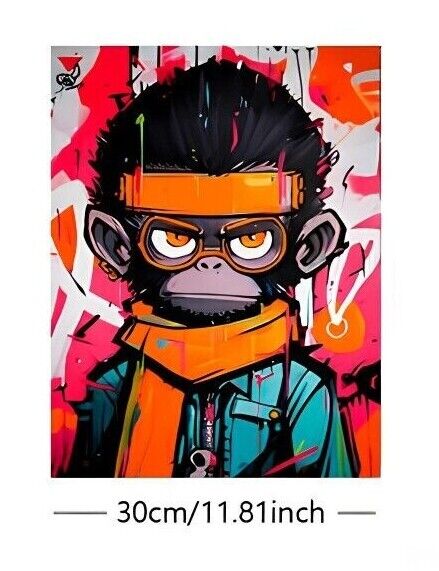 GRAFFITI MONKEY WITH BALLOONS BANKSY DEEP UNFRAMED CANVAS WALL ART PICTURE PRINT