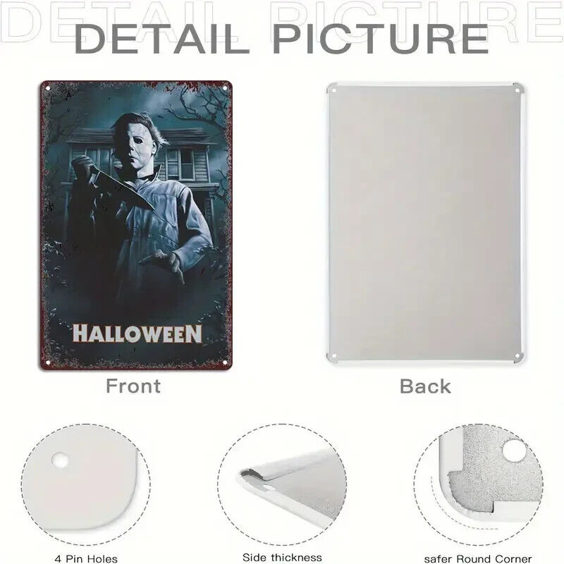 Michael Myers Tin Metal sign Halloween Horror Art Deco Movie COMIC GIFT HOUSE