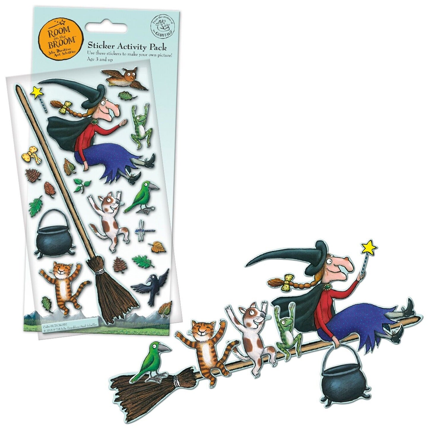 ROOM ON THE BROOM Julia Donaldson STICKERS FOIL REWARD SPARKLY ACTIVITY PACK