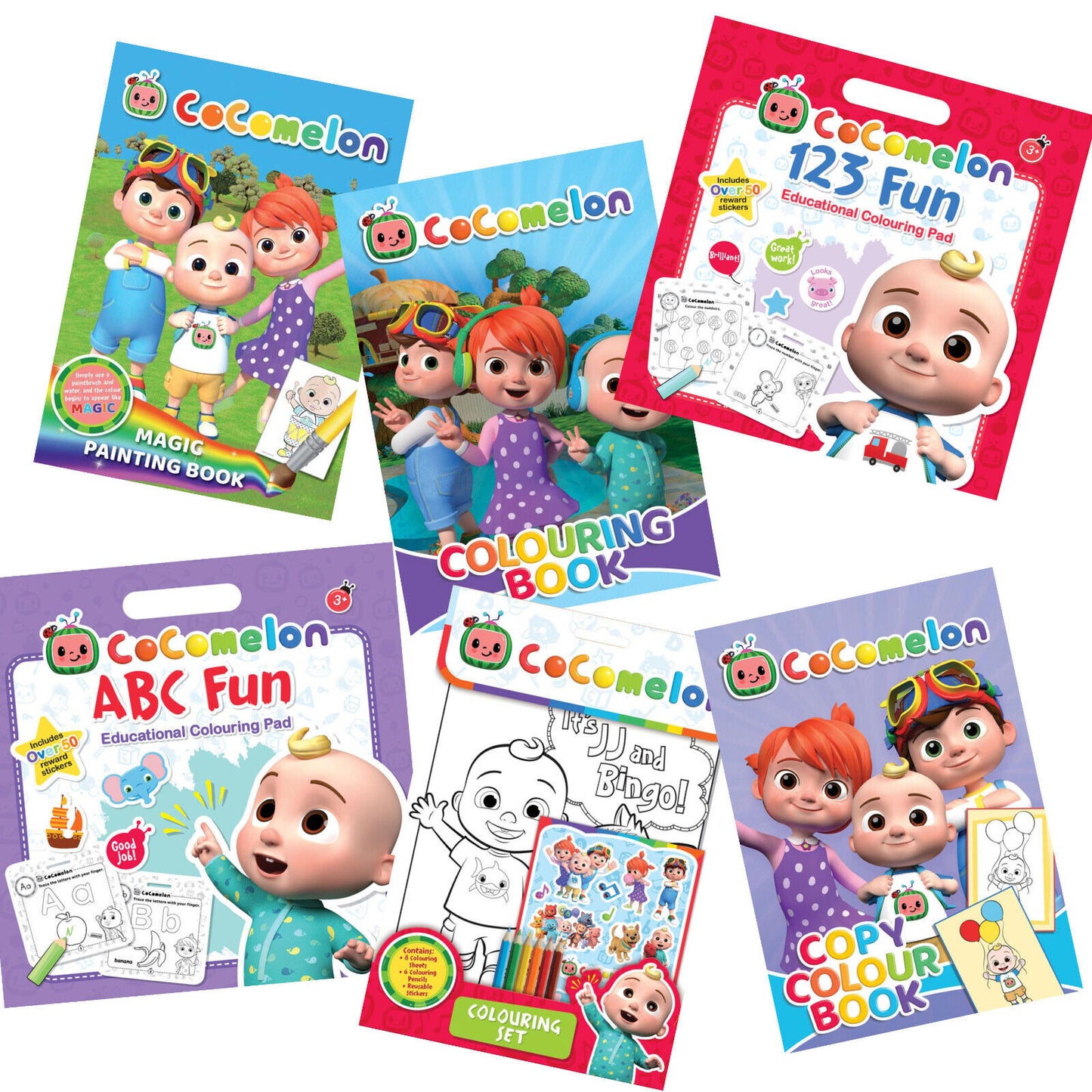 CoComelon Finger Paint Set COLOURING BOOK 123 ABC EDUCATIONAL COPY NETFLIX KID