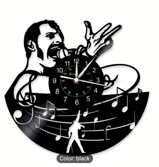 Queen Freddie Mercury LP Vinyl Record Wall Clock Best Decor Music Rock Gifts Art