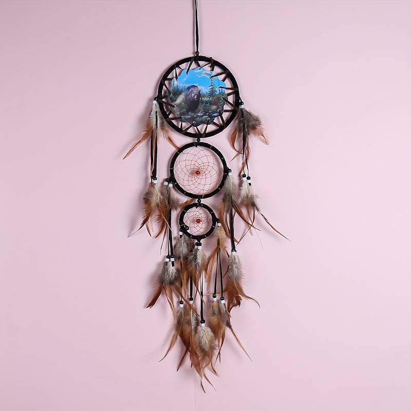 EXTRA LARGE Wolf Style Dream Catcher Pendant Beautiful Hanging Ornamen