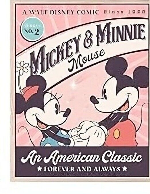 DISNEY Canvas Wall Art Movie Poster Print Picture MINNIE MICKEY MOUSE LOVE