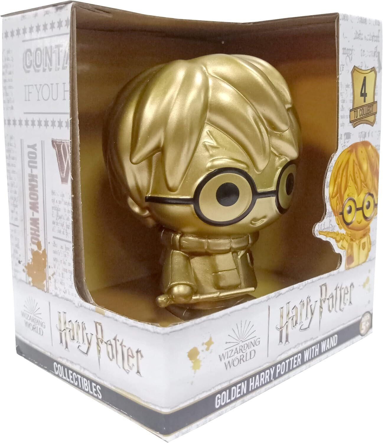 GOLDEN HARRY POTTER WITH WAND Wizarding World Collectable OFFICIAL GET THEM ALL