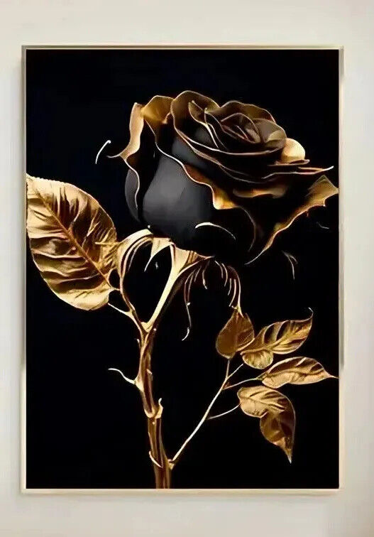 BLACK ROSE Canvas Art Pictures Large BEATUTIFUL CLASSIC GOTHIC GOTH LOVE
