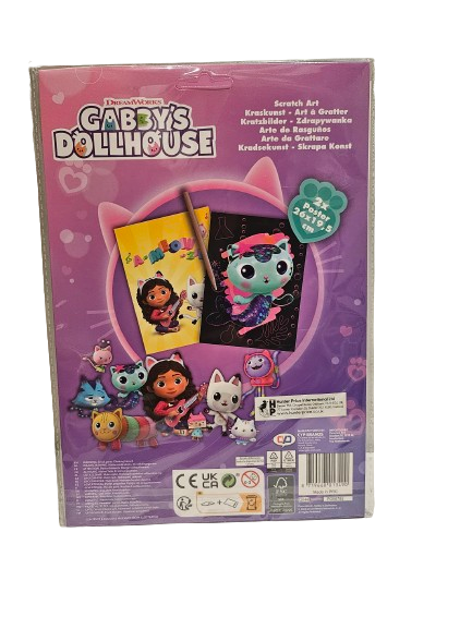 Gabby's Dollhouse Gabbys scratching SCRATCH ART GOING FAST XMAS GIFT SET 2 CAT