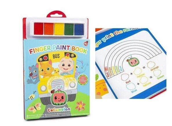 CoComelon Finger Paint Book Set COLOURING BOOK & STICKER BOOK SETS YOU CHOOSE