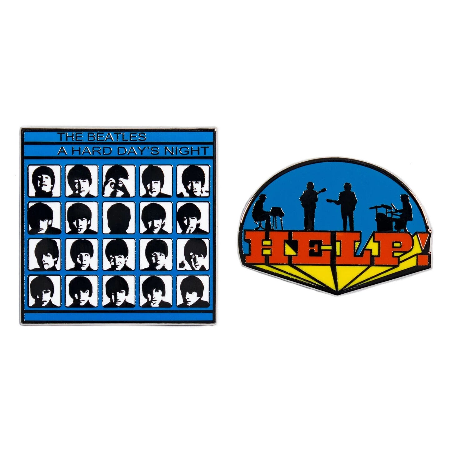 Pin Kings The Beatles Enamel Pin Badge Set 1.1 Help Blue Red Yellow Lennon Funky