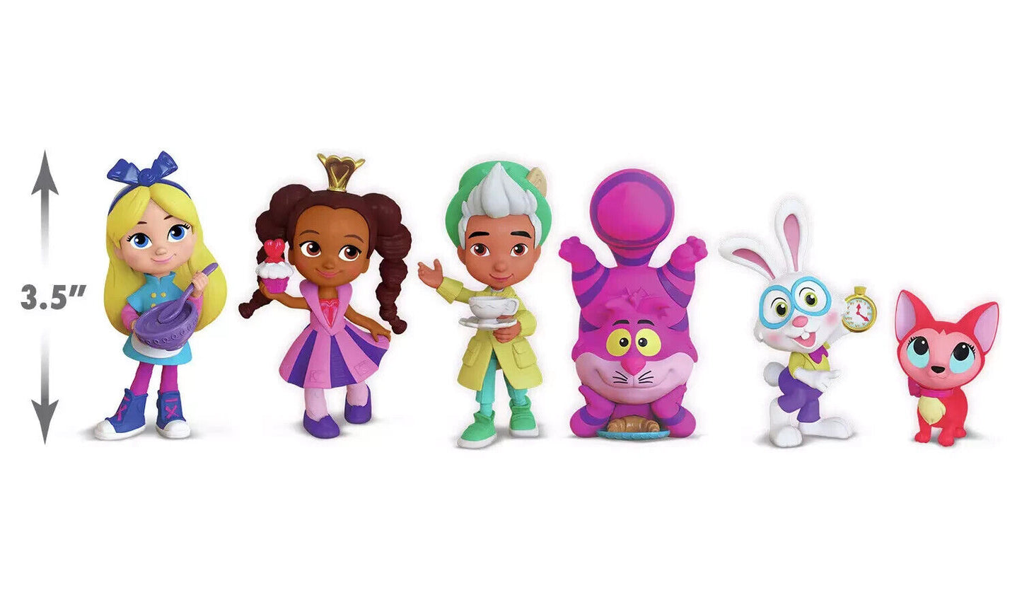 NEW Disney Junior Alice's Bakery Wonderland Friends 6 Figure Pack RABBIT CAT
