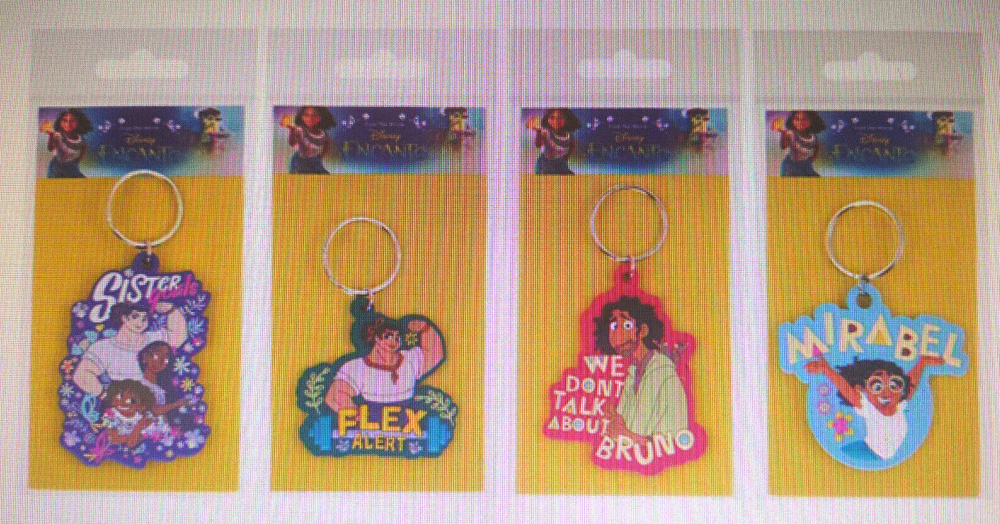 DISNEY'S ENCANTO CHARACTER TRAVEL DANGLE KEY RING MIRABEL BRUNO FLEX KEYRING