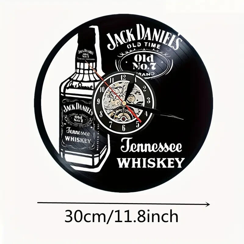 JACK DANIELS TENNESSEE WHISKEY Vinyl Record Wall Clock Gift GUITAR MUSIC ROCK