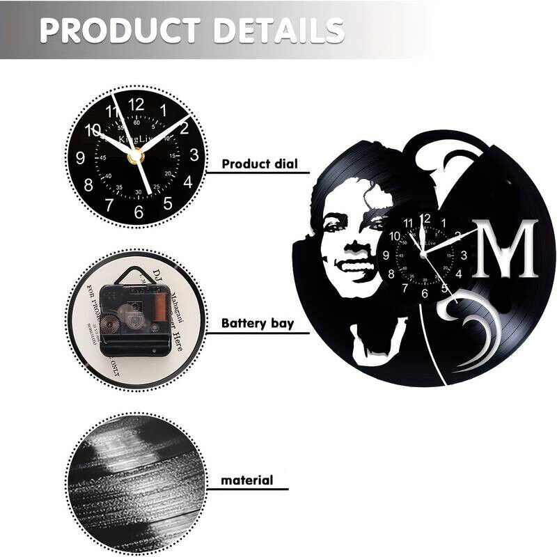 Michael Jackson Vinyl Wall Clock Home Decor Gift Xmas Art Record Collectible