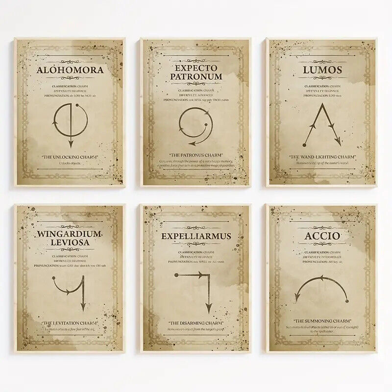 HARRY POTTER SPELLS CANVAS Wall Art Movie Poster Print Picture POTION SPELL