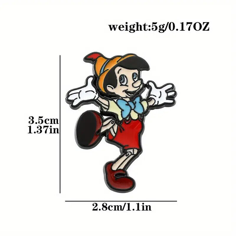 PINOCCHIO DISNEY Metal Enamel Pin Badge Retro MOVIE IM A REAL BOY BROOCH