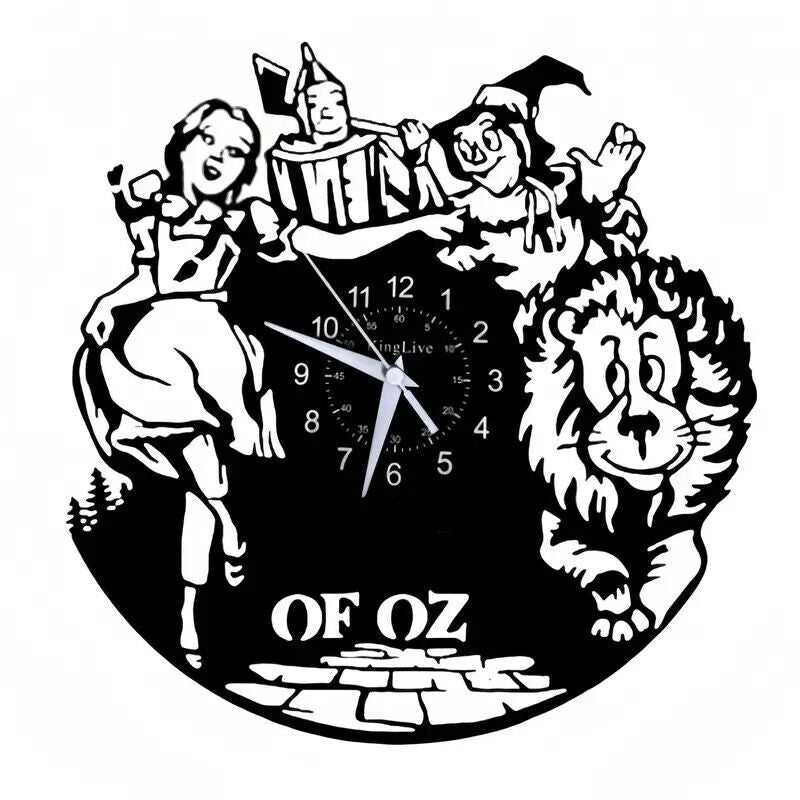 The Wizard of Oz Vinyl Wall Clock Gift Dorothy Witch Magic Yellow Brick Road 3